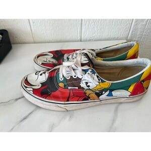 Vans Disney Authentic Mickey Goofy Donald Duck Canvas Low Top Sneakers Men 12
